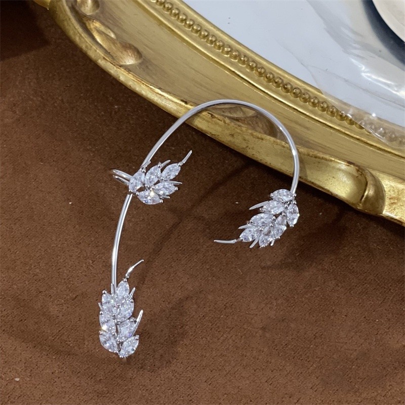 BUTTERFLY FLOWER TASSEL SHINY ZIRCON EARRINGS