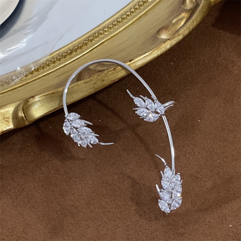BUTTERFLY FLOWER TASSEL SHINY ZIRCON EARRINGS