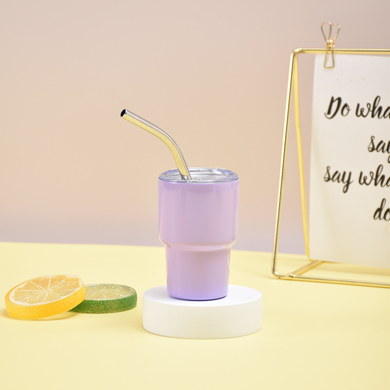 Mini Stainless Steel Tumbler with Straw