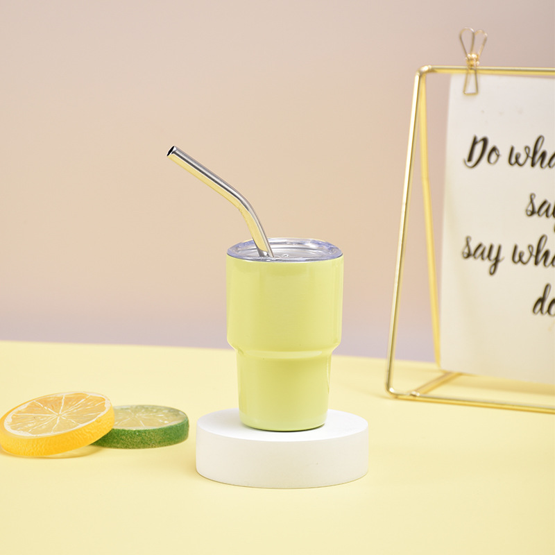 Mini Stainless Steel Tumbler with Straw