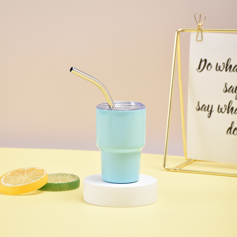 Mini Stainless Steel Tumbler with Straw