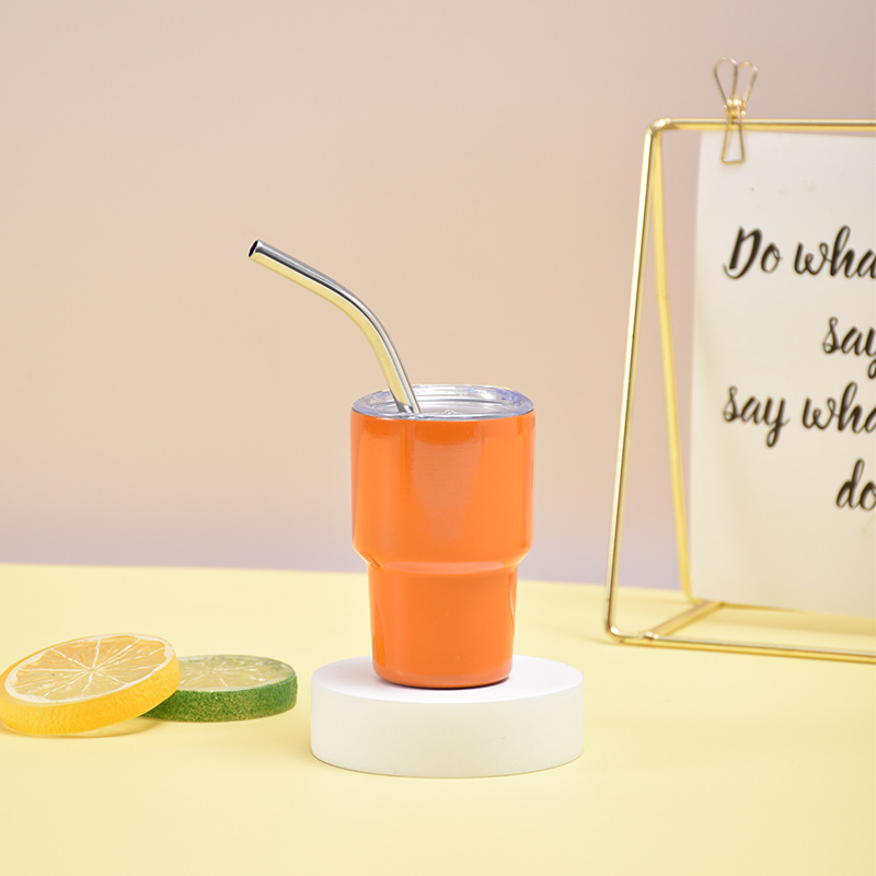 Mini Stainless Steel Tumbler with Straw