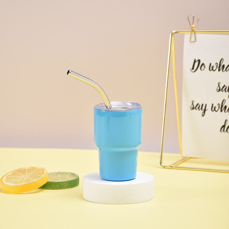 Mini Stainless Steel Tumbler with Straw