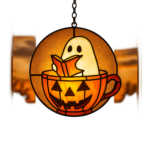 🔥Hot Sale 50% OFF🔥 - Ghost Reading Book Suncatcher