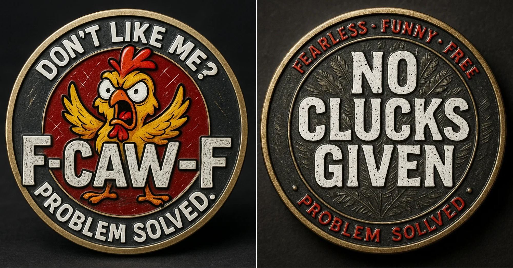 🐔 “No Clucks Given” Commemorative Coin – Fearless, Funny & Free! 😎