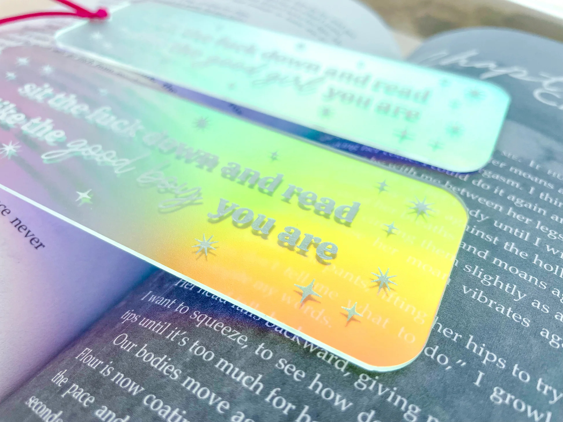 Sit Down And Read Iridescent Bookmark
