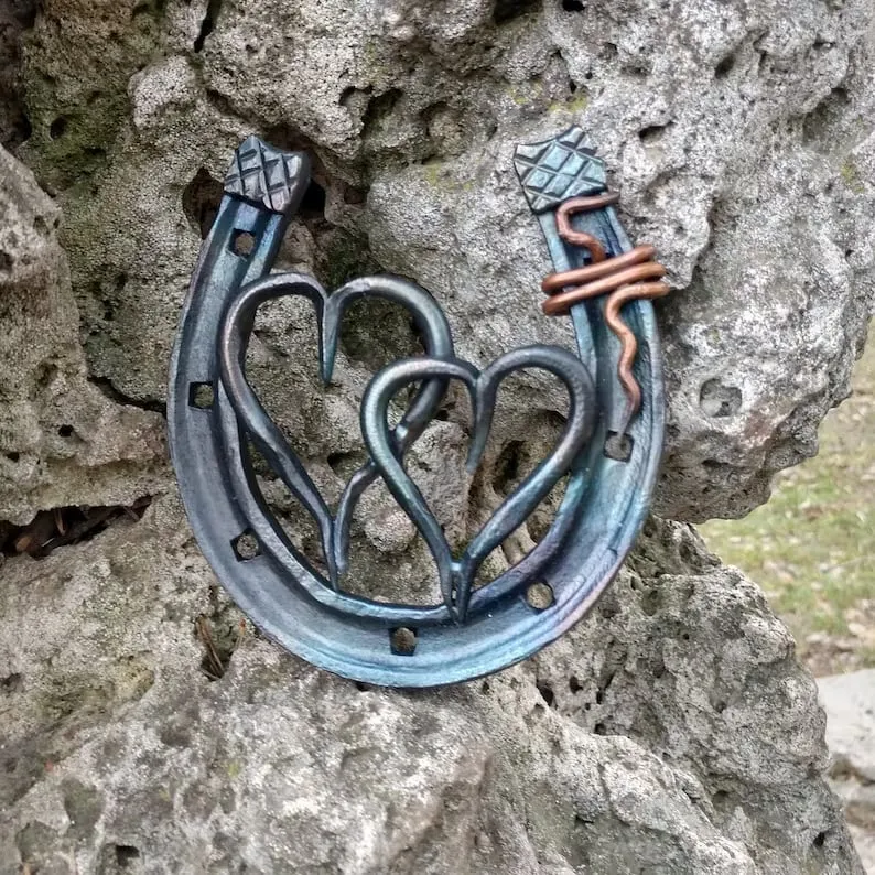 Forged handmade horseshoe-iron anniversary gifts