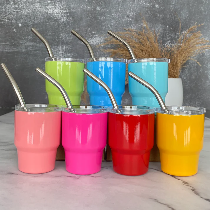 Mini Stainless Steel Tumbler with Straw