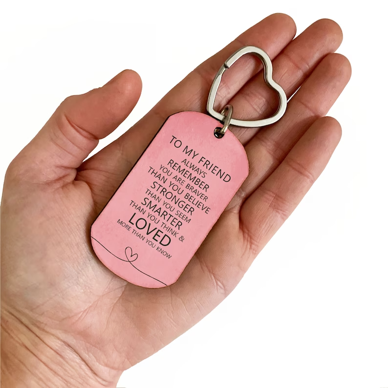 ✨🥰Christmas Gifts for Best Friend | Encouraging Words Leather Keychain🎄