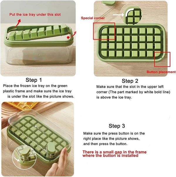 Ice Cube Tray with Lid and Bin