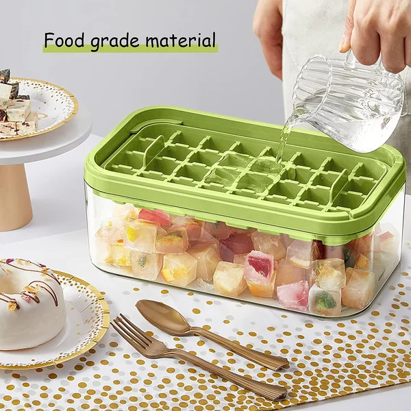 Ice Cube Tray with Lid and Bin