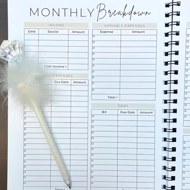 Undated 12 Month Budget Planner