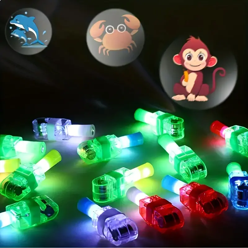 5pcs color pattern random cartoon finger projection lamp projection finger lamp details 0