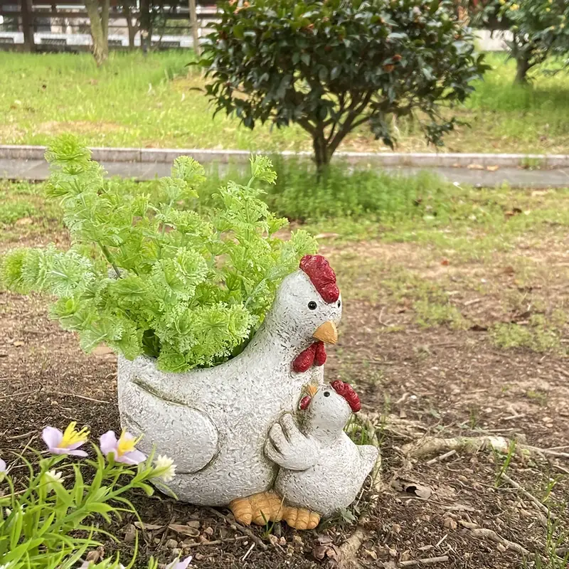 🐤Charming Parent-Child Chicken Flowerpot🐓