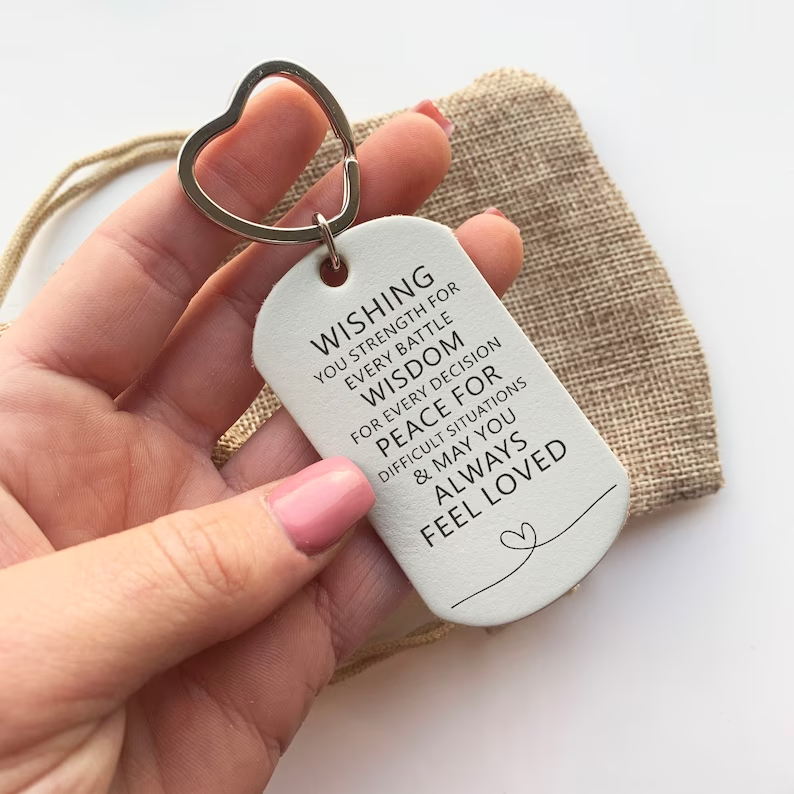 ✨🥰Christmas Gifts for Best Friend | Encouraging Words Leather Keychain🎄