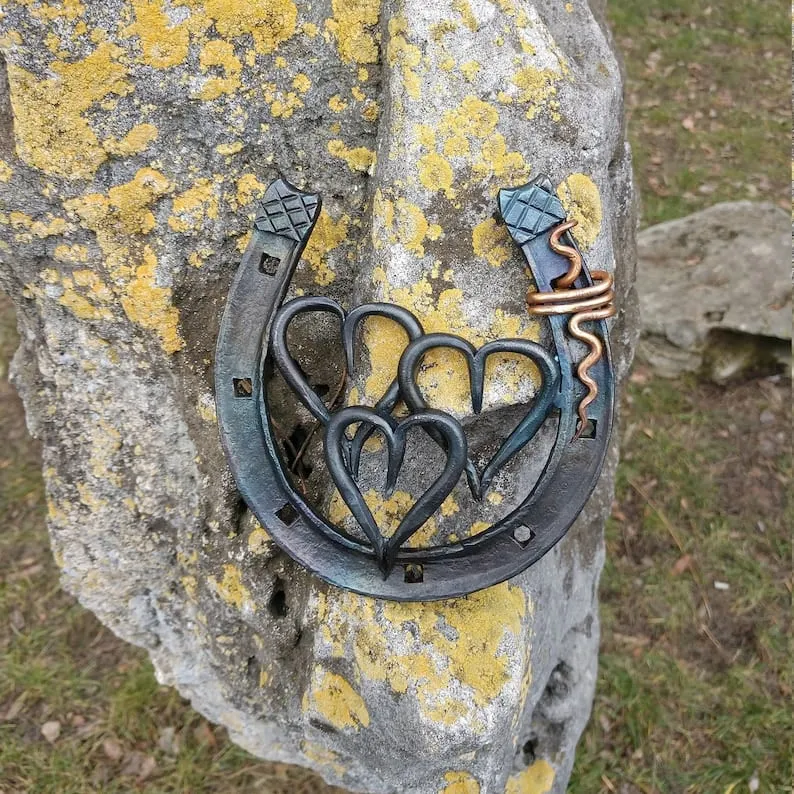Forged handmade horseshoe-iron anniversary gifts