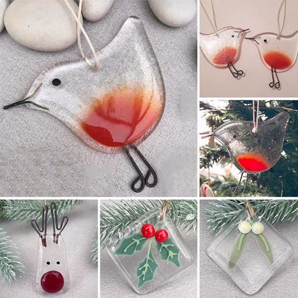  🐦️Fused glass Christmas tree decoration|Advent Gifts