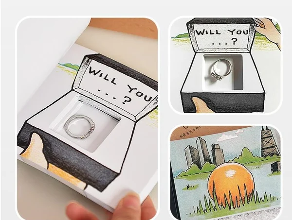 💝Valentine Day Gift - 💍Comic Book Ring Box