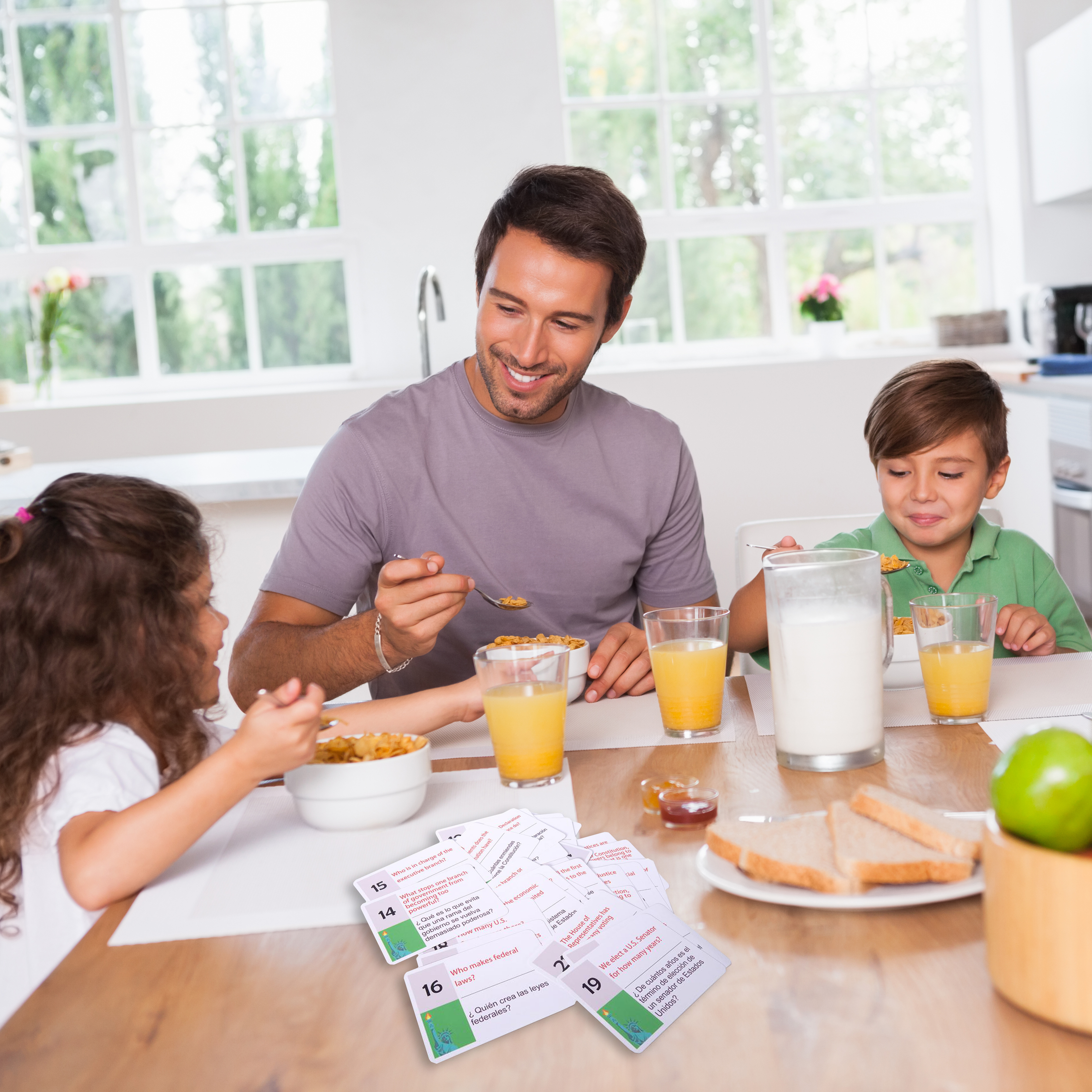 U.S. Civics Test Bilingual Flash Cards - English/Spanish