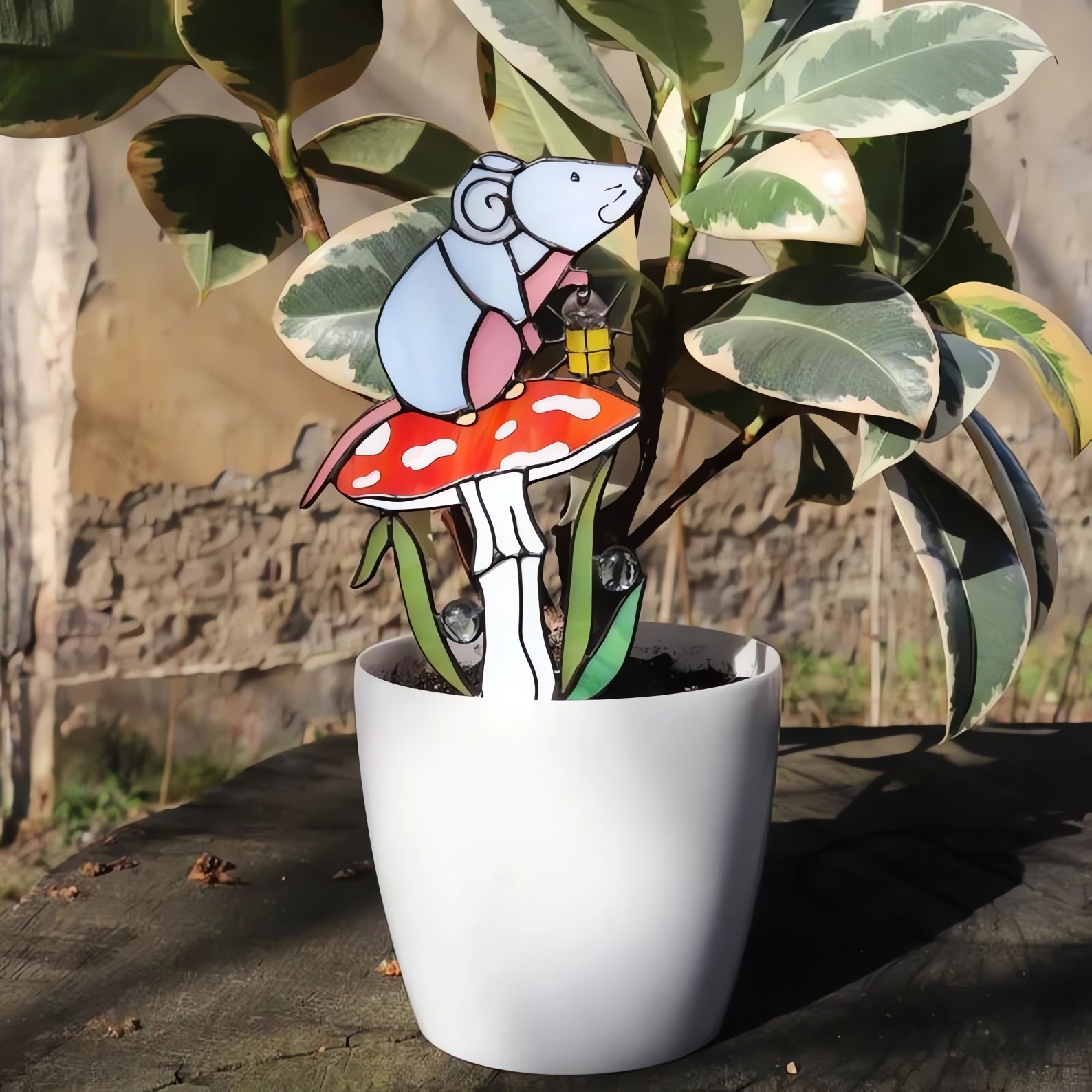 Plant Stake Frog Decor for Flowerpot