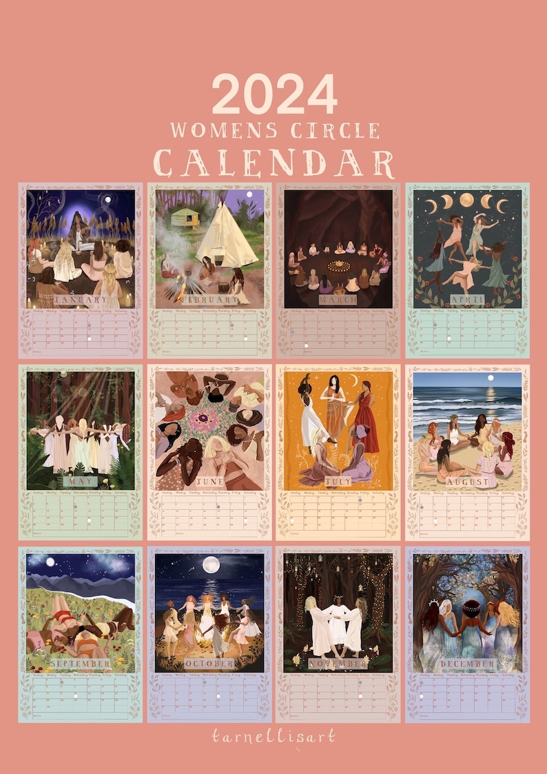 👧✨Womens Circles Hanging Wall Calendar
