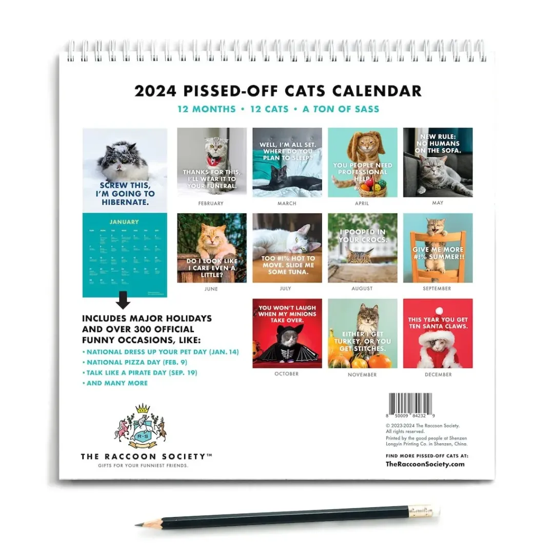 😾2024 PISSED-OFF CATS CALENDAR