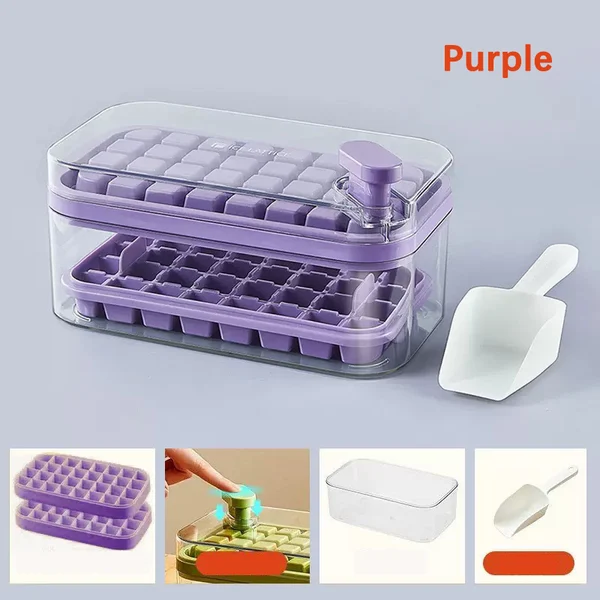 Ice Cube Tray with Lid and Bin