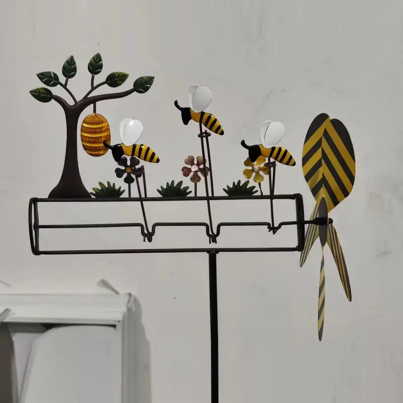 🐝Metal Busy Bees and Hive Propeller-Driven Whirligig