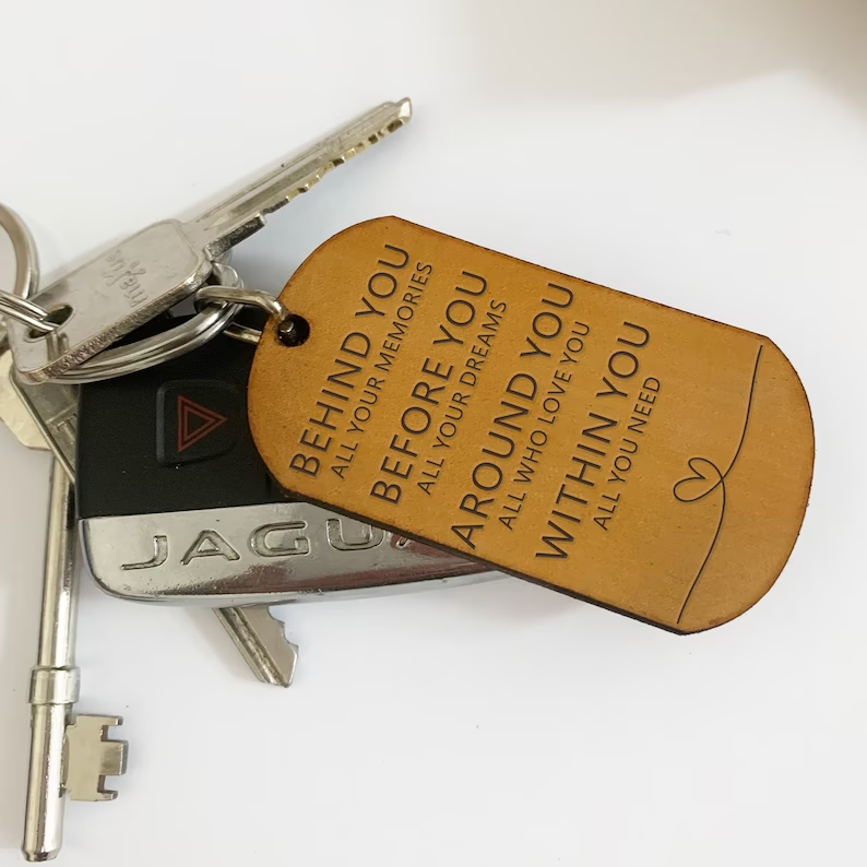 ✨🥰Christmas Gifts for Best Friend | Encouraging Words Leather Keychain🎄