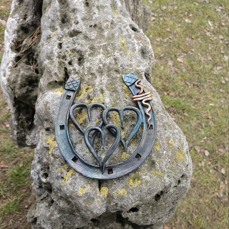 Forged handmade horseshoe-iron anniversary gifts