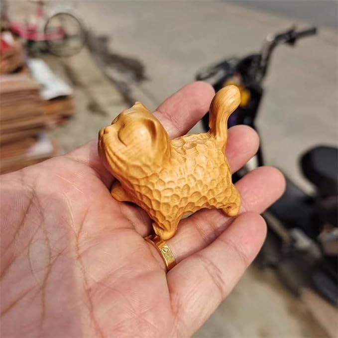 Tiny Cute Wooden Cat