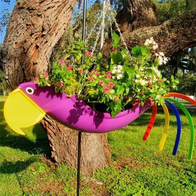 🔥LAST DAY 49% OFF-Colorful Bird Hanging Planter