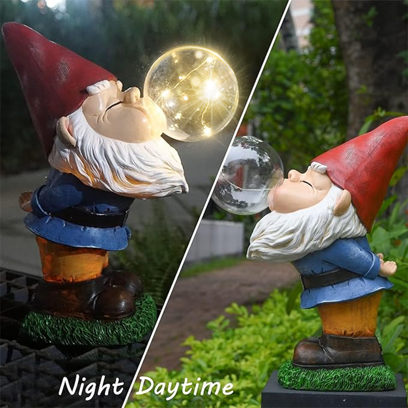 Jumbo & Hilarious Gnome Blowing A Bubble Garden Statue
