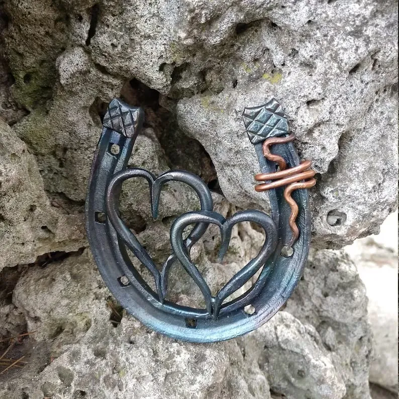 Forged handmade horseshoe-iron anniversary gifts