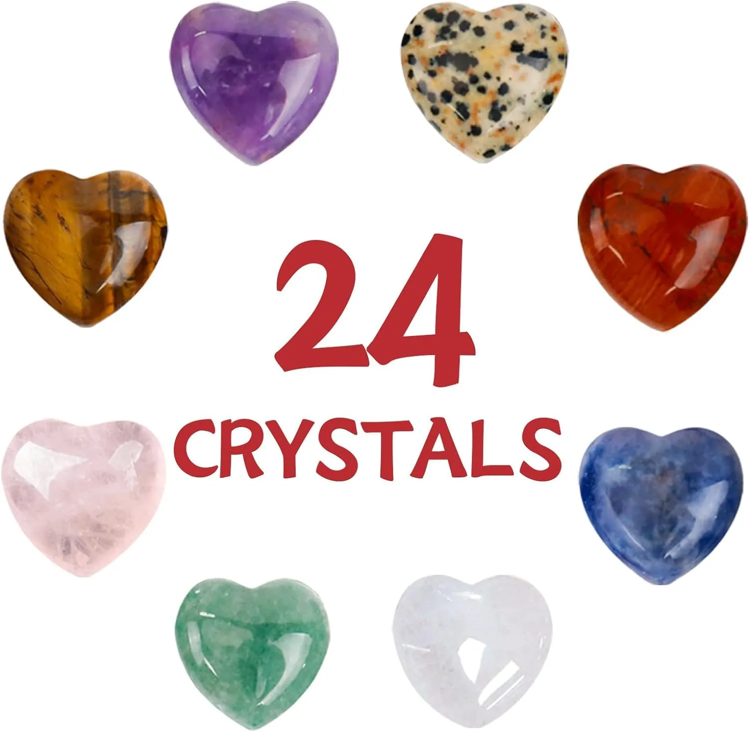 24 Pack Valentines Cards with Heart-Shape Crystals-Valentines Day Gifts for Kids