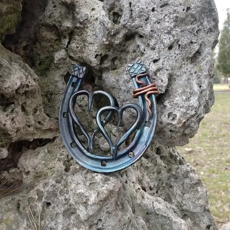 Forged handmade horseshoe-iron anniversary gifts