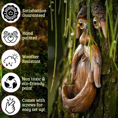 🌳Unique Bird Feeders for Outdoors - Old Man Tree Art 🔥