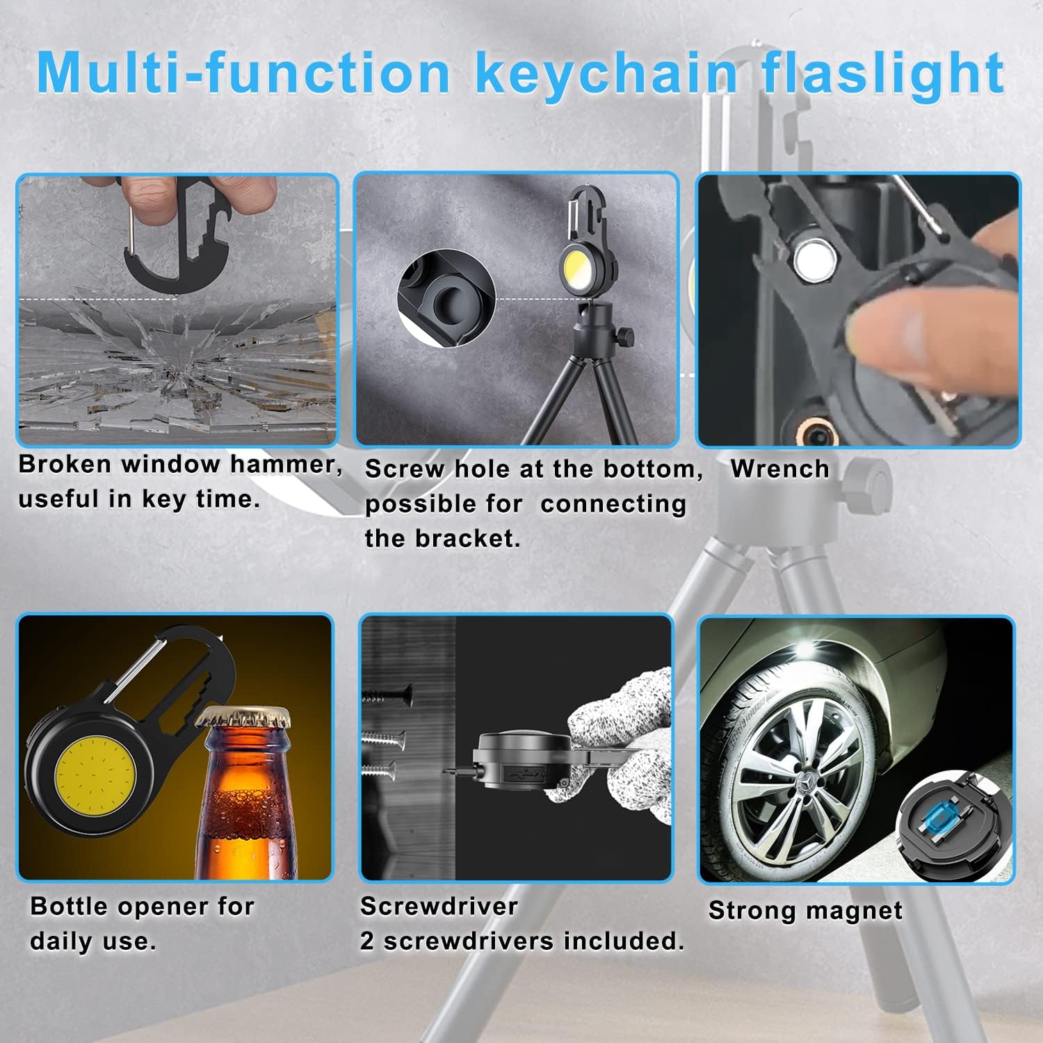 Multifunctional Flashlight Keychain