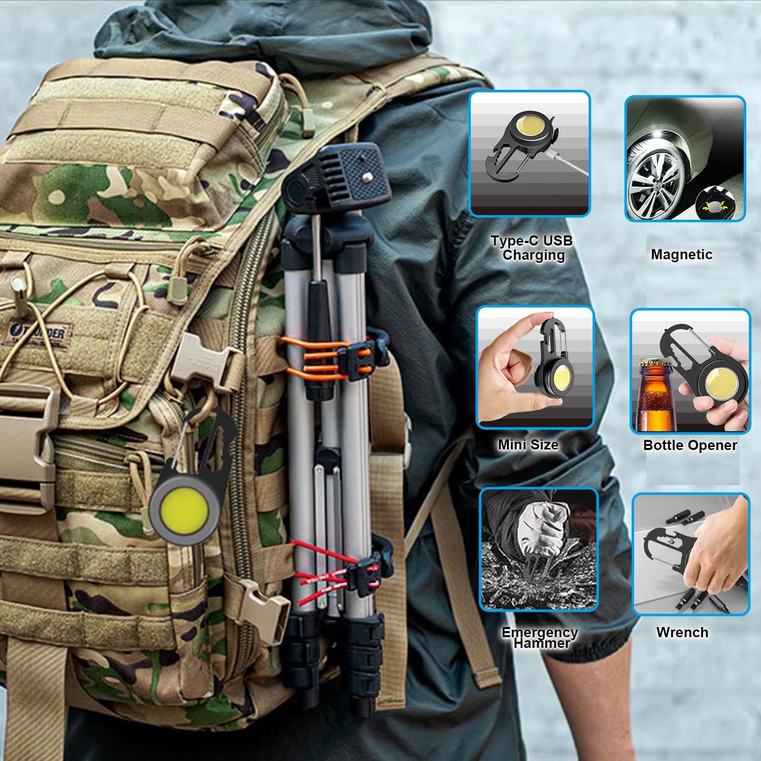 Multifunctional Flashlight Keychain