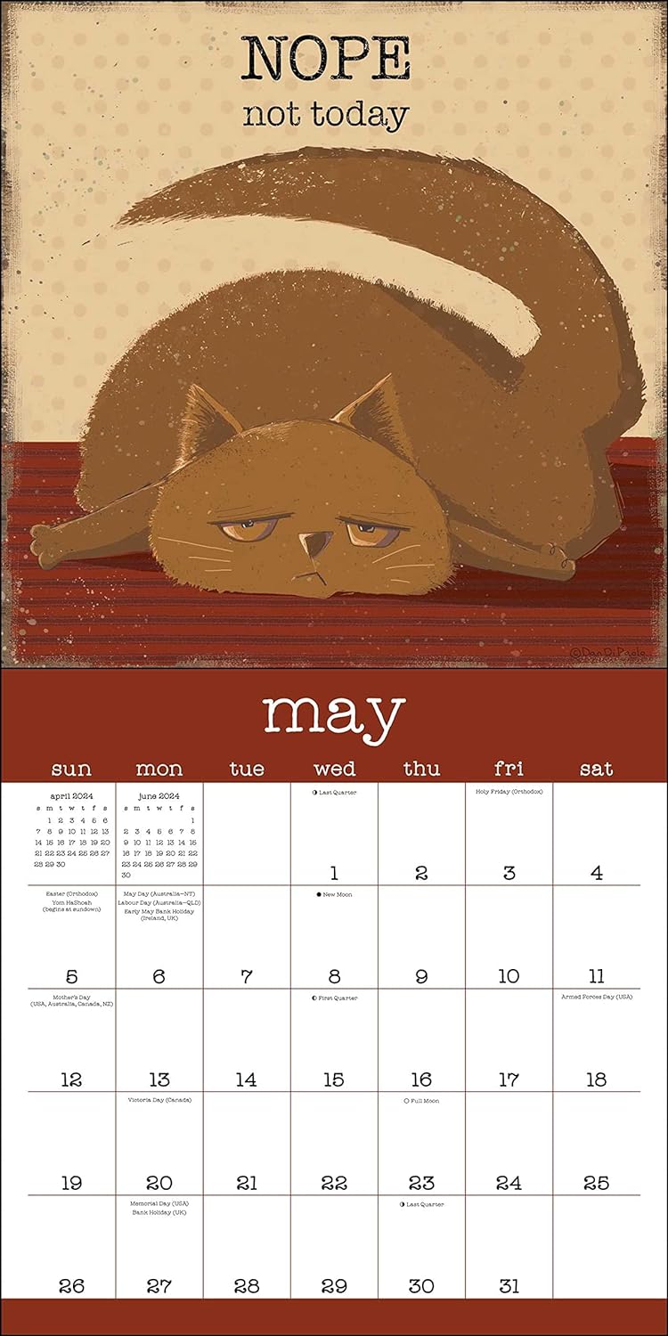A Year of Snarky Cats 2024 Wall Calendar 