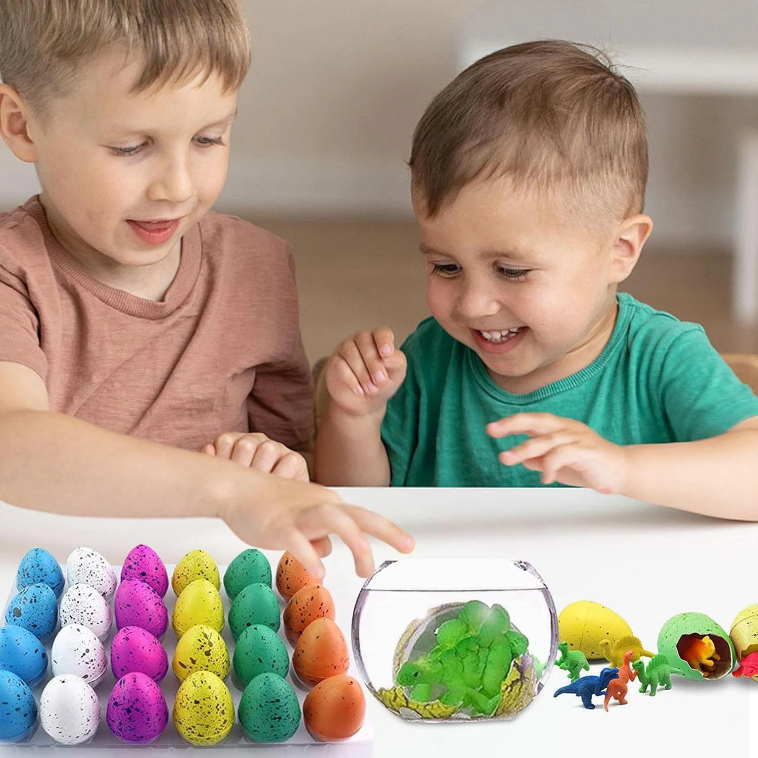 🦖24PCs Valentines Day Cards with Dinosaur Eggs