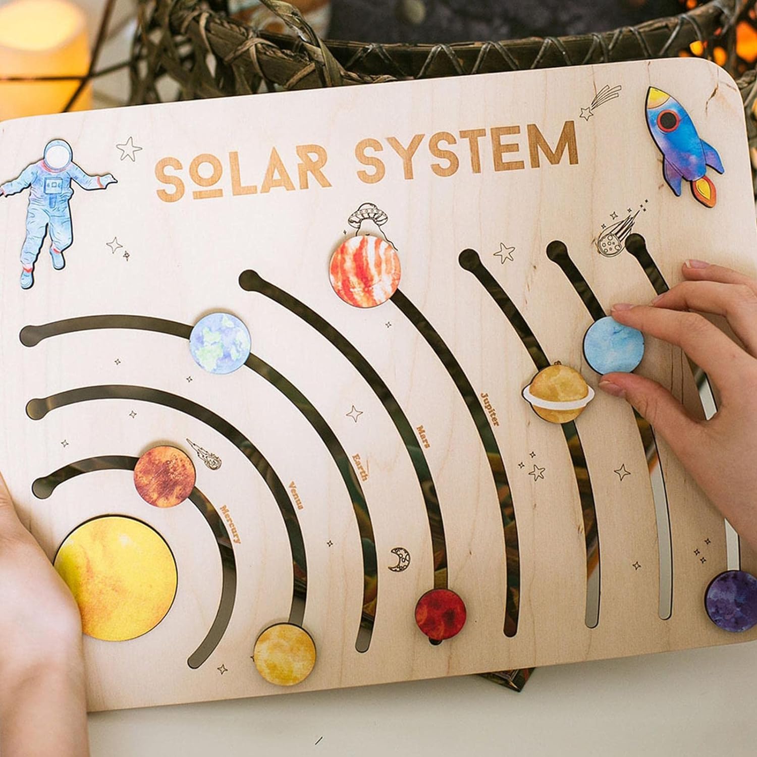 🌏Puzzle Children's Toy Solar System Planets Wooden Puzzle