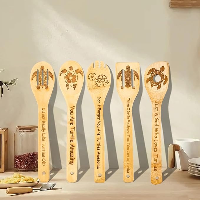 🐢Turtle Wooden Cooking Spoons Set