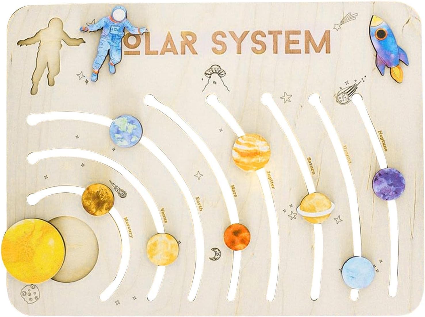 🌏Puzzle Children's Toy Solar System Planets Wooden Puzzle