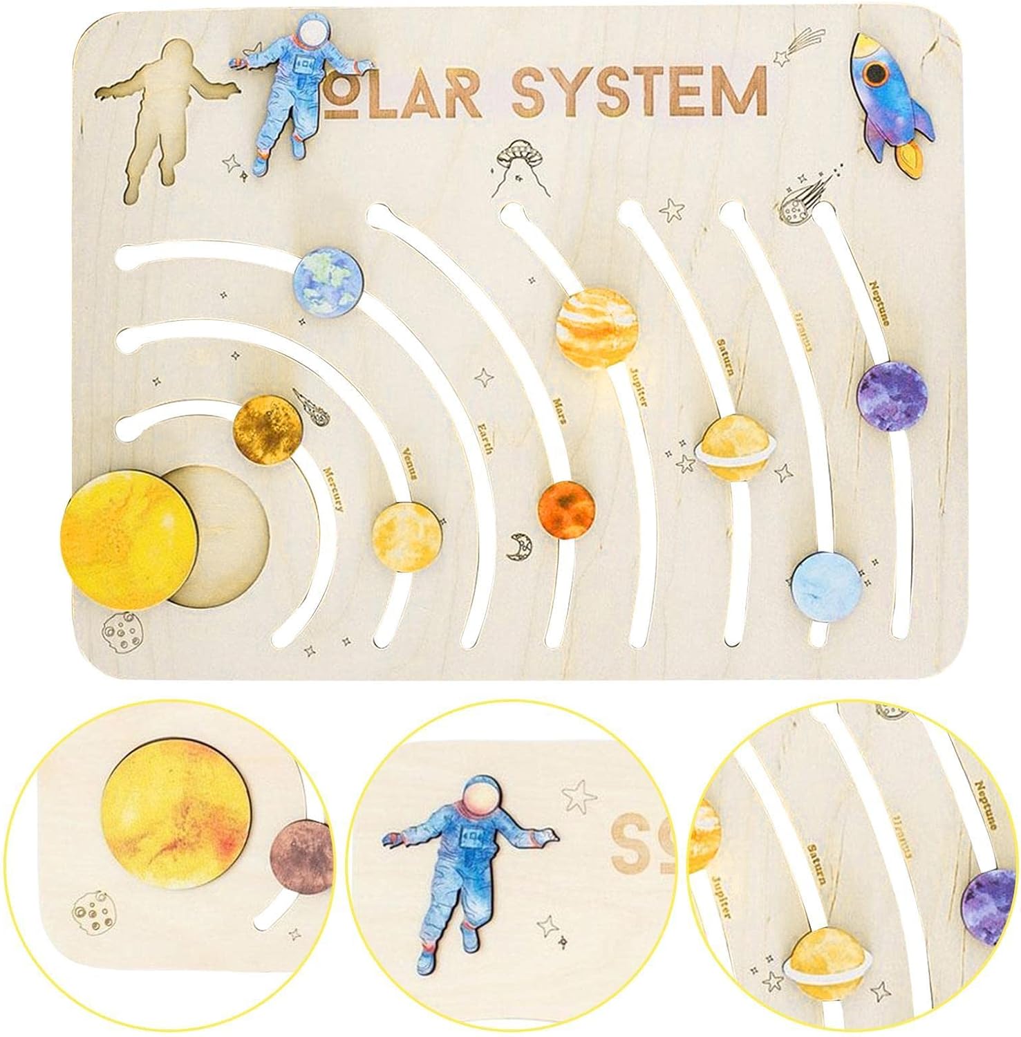 🌏Puzzle Children's Toy Solar System Planets Wooden Puzzle