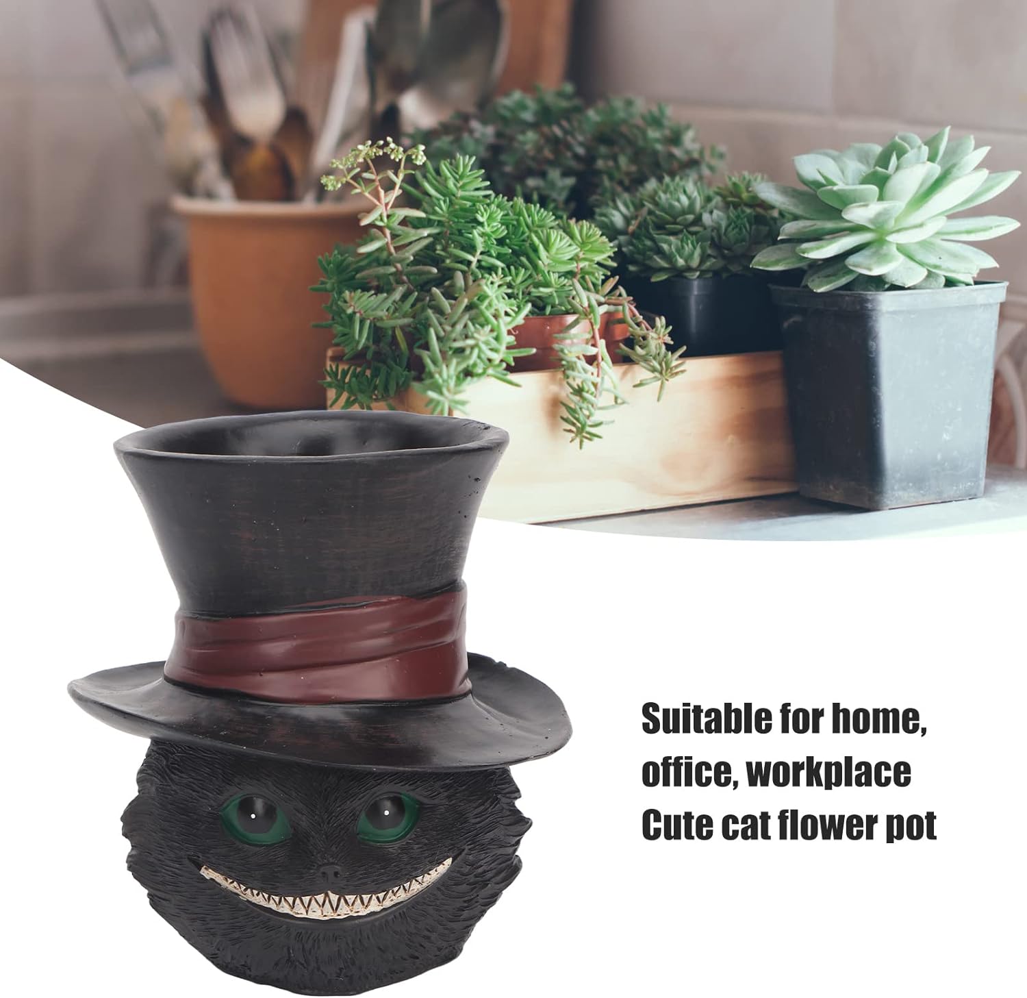 😸Cute gentleman cat flower pot