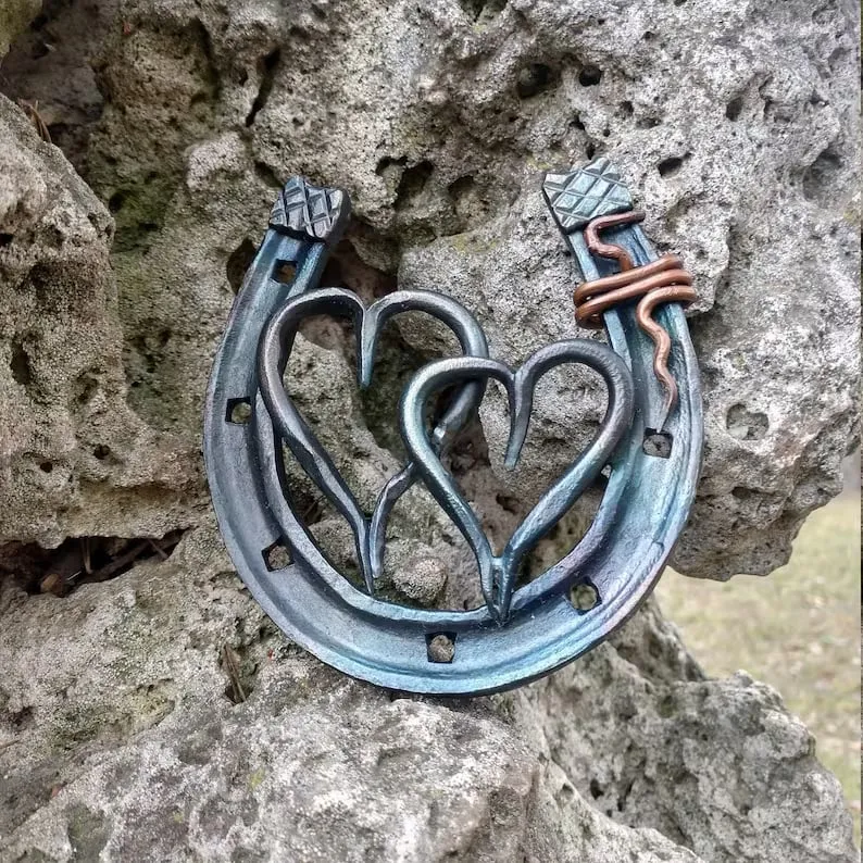 Forged handmade horseshoe-iron anniversary gifts
