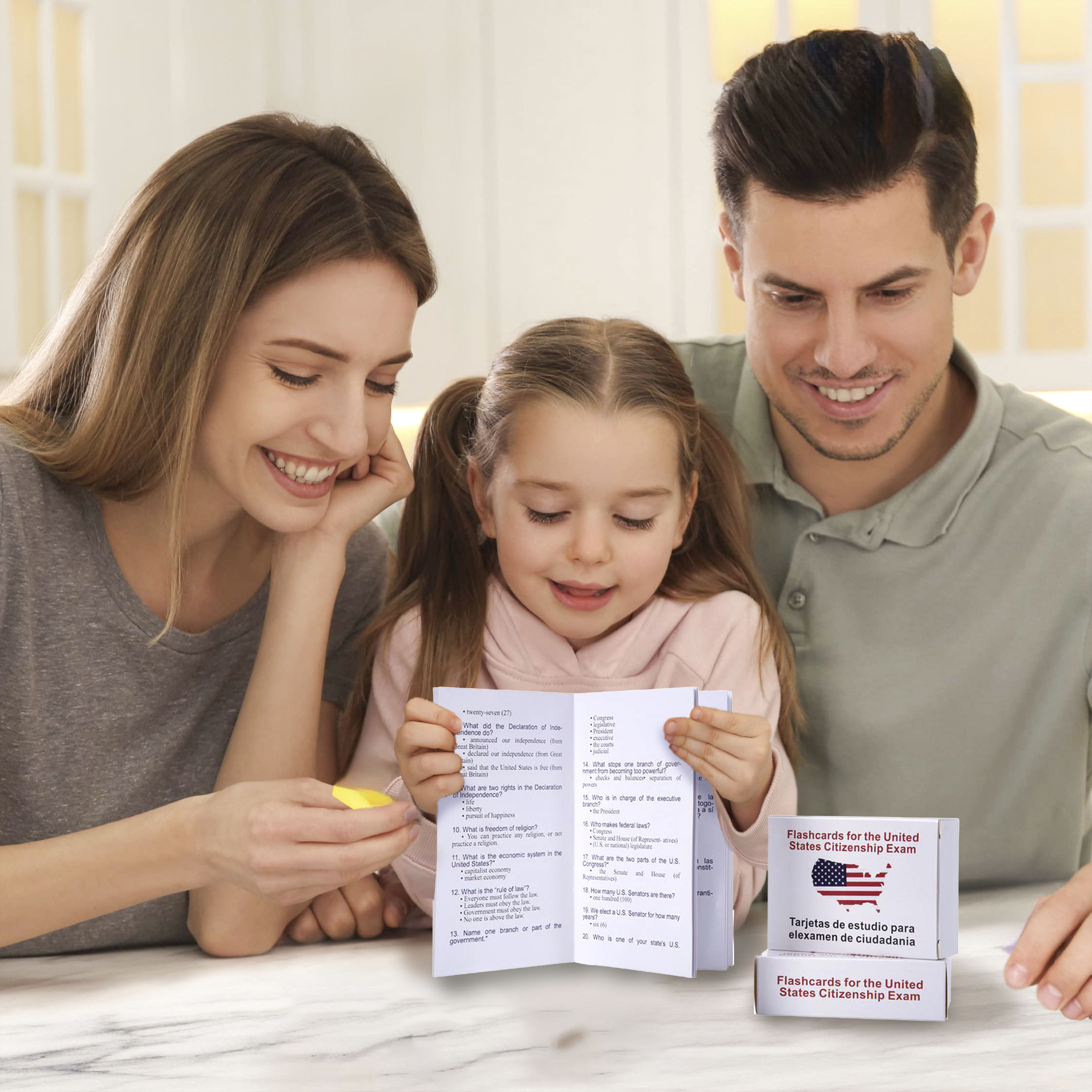 U.S. Civics Test Bilingual Flash Cards - English/Spanish