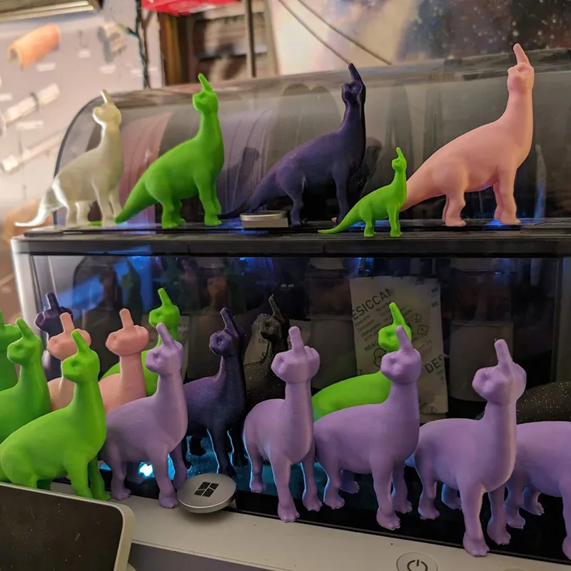 Funny 3D Printed Middle Finger Dinosaur