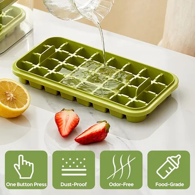 Ice Cube Tray with Lid and Bin